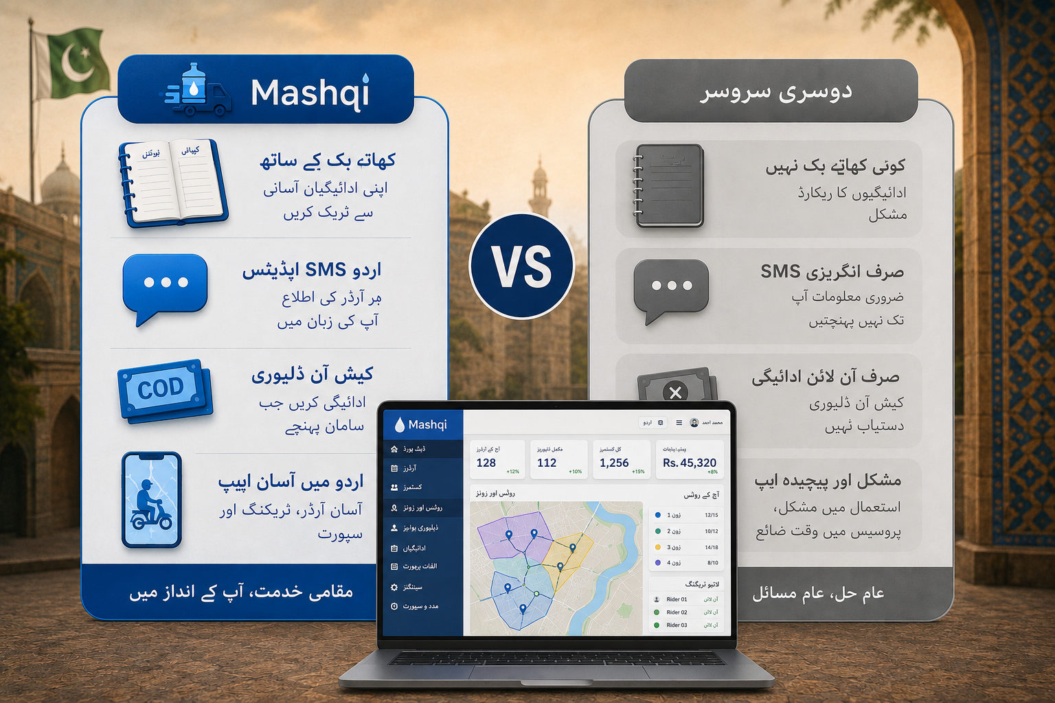 Comparison of Mashqi and ePaani for water delivery in Pakistan